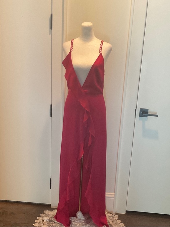 For Love And Lemons Dresses & Skirts - For Love & Lemons Red Ruffle-Front Maxi Dress
